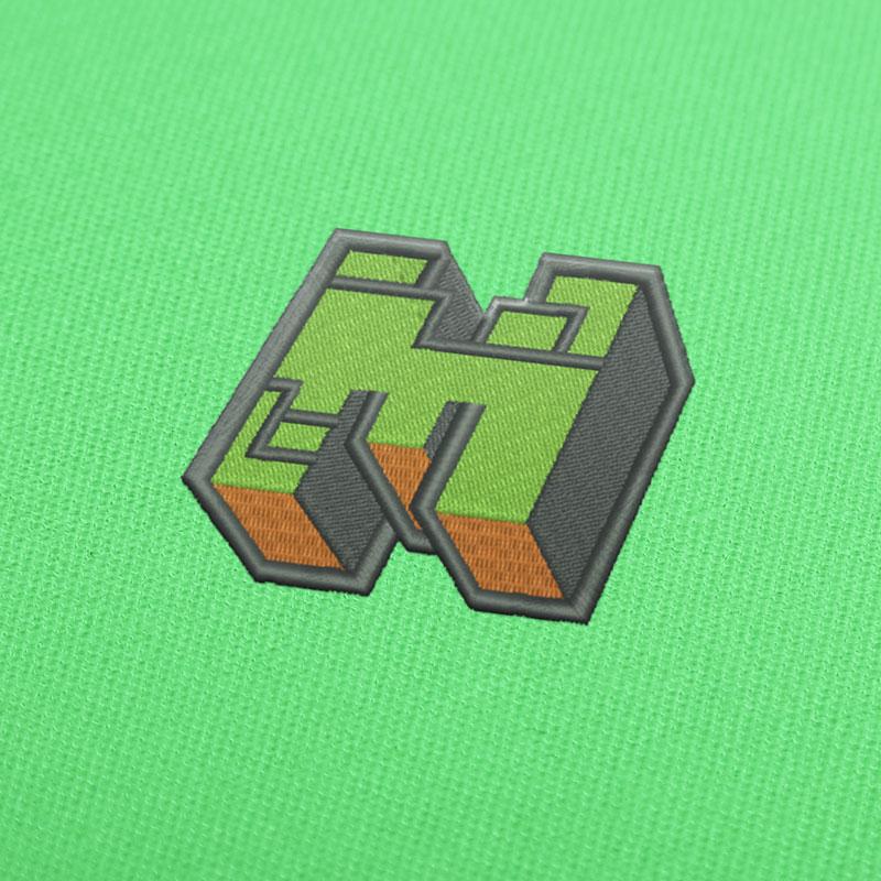 Minecraft Logo M Embroidery Design Download - EmbroideryDownload